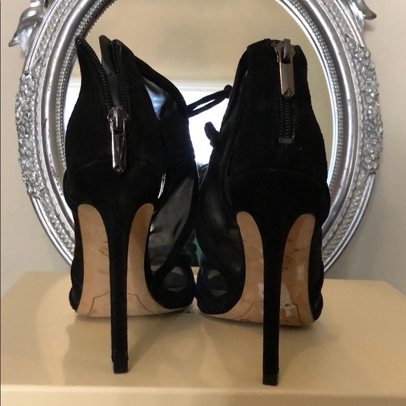 Black mesh Open toe heels - Picture 4 of 5